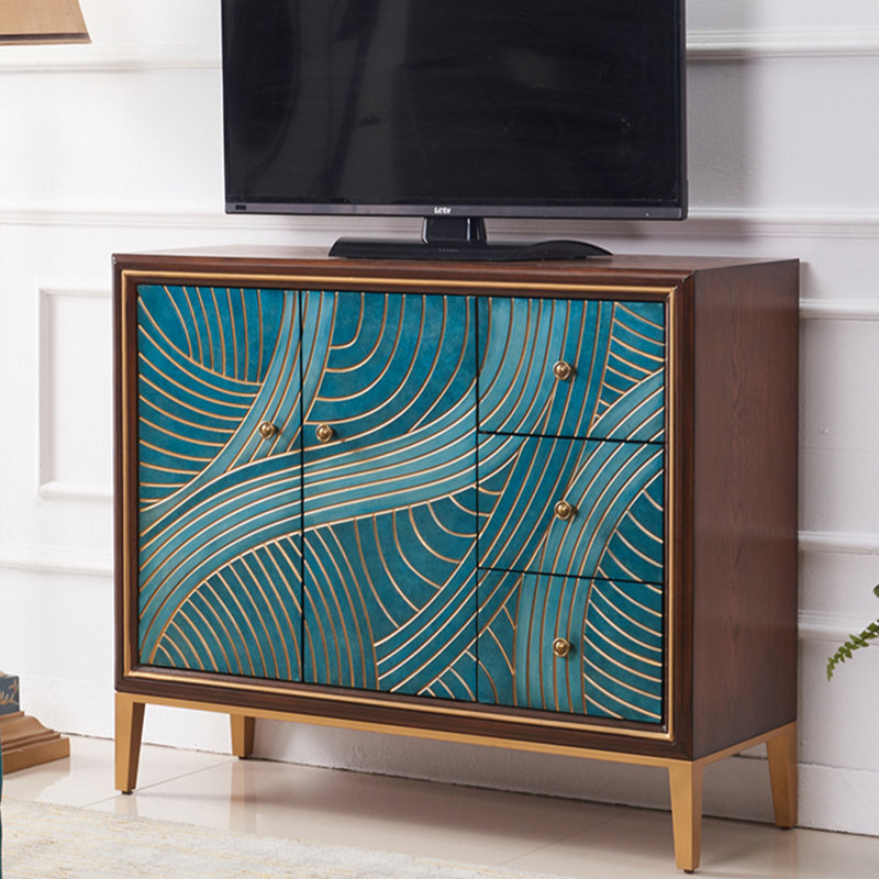 Buffet décoratif moderne et minimaliste, H 36,8 po x l 43,3 po x P 15 po