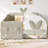 Twin Size Upholstered Platform Bed With Cute Rabbit Ear Shaped Headboard, Safety Rail, And Convenient Storage Pocket, Boucle Fabric – Perfect For Kids' Bedroom-795159231-786033678