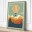 Balloon Over Mountains Mid-Century - Wrapped Canvas-1165180656-1165180660