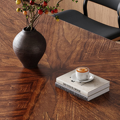 Solid wood dining table rectangular black walnut