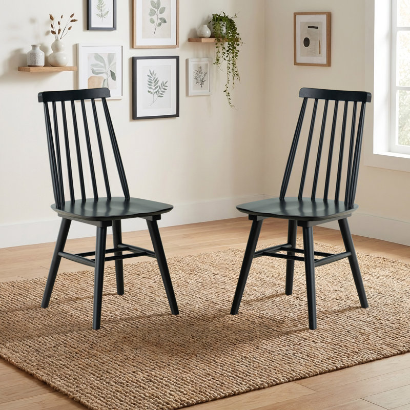 Chaise de salle à manger Elvara Scandinavian, Noir ébène