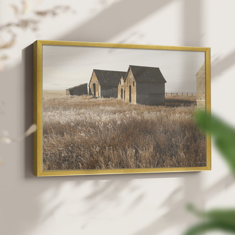 The Old Farm - Reproduction encadrée - Restickable, H 11 po x l 14 po, Doré