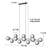 16 - Light Iron Dimmable Sputnik Modern Linear Chandelier