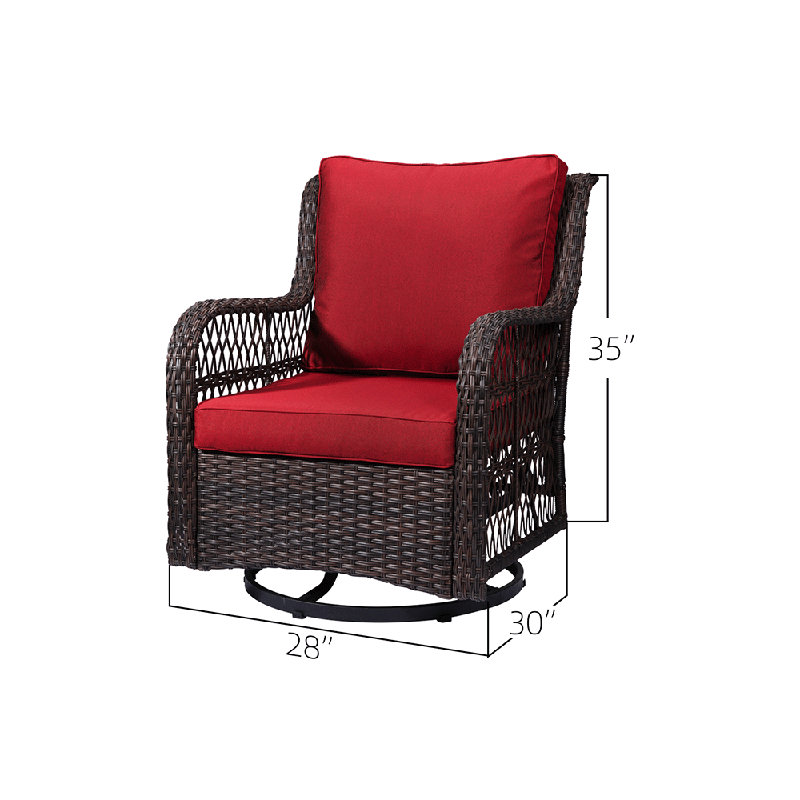 Ensemble de chaise en rotin Summer, Rouge