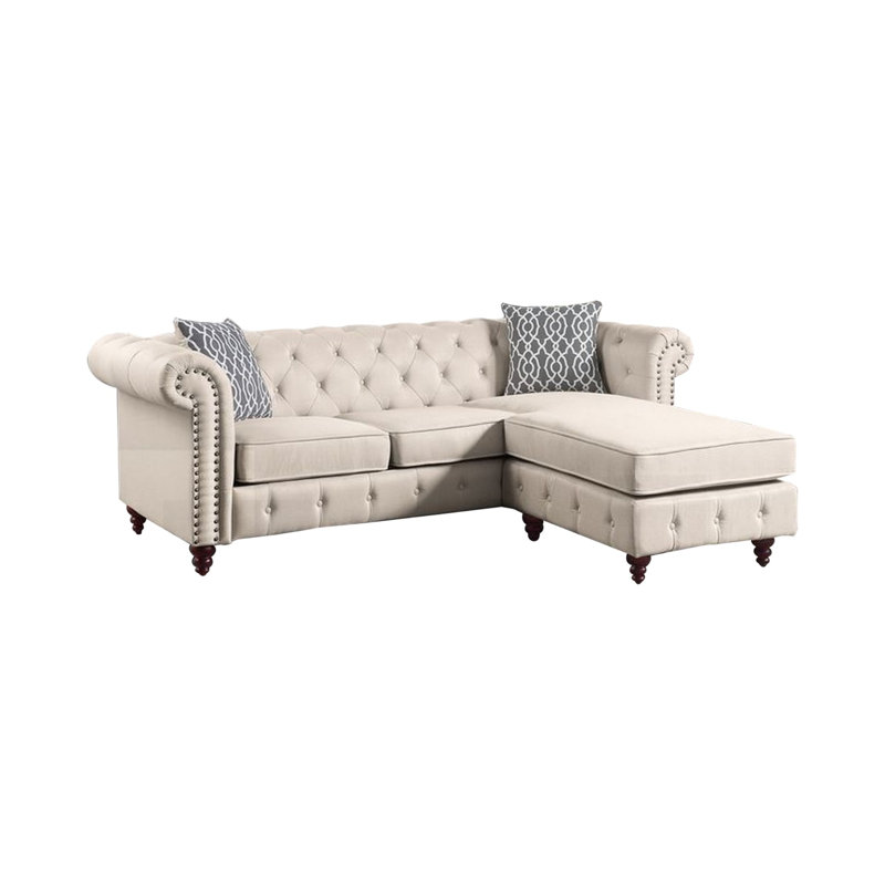 Canapé et méridienne réversibles Arison, Polyester beige