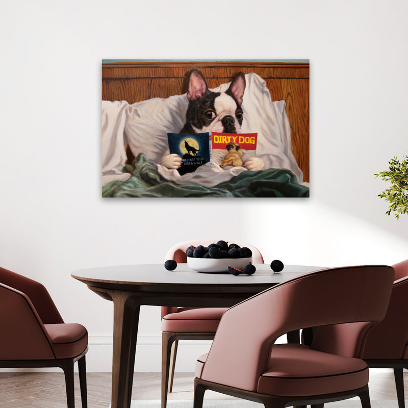 «Dirty Dog» - animaux, fantaisie urbaine et pop surréalisme, H 24 po x l 36 po
