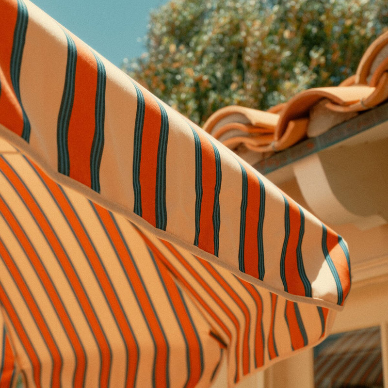Patio 90'' W Umbrella, Pink/Red Striped