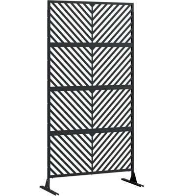 72" H×40" W Metal Outdoor Privacy Screen, Freestanding Outdoor Privacy Screens And Panels For Patio Lawn Deck, Outdoor Privacy Panels Decorative Priva by Fashionwu
