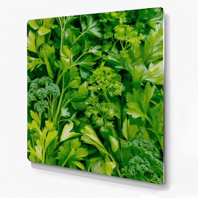 Aquarelle botanique 66, art mural vert en métal