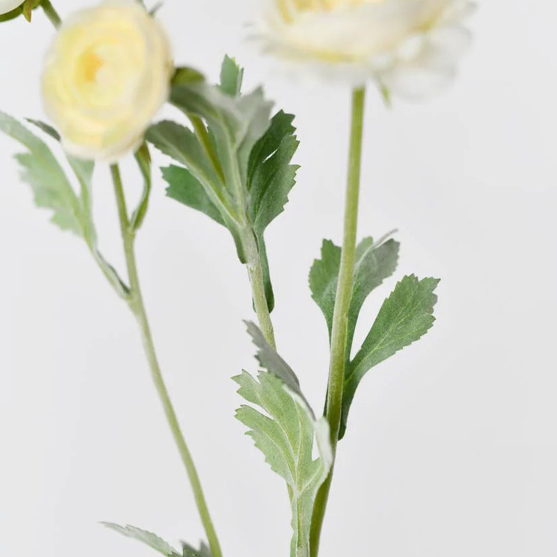 Audet Faux Florals: Silk Decorative Artificial Ranunculus Flower (1 Branch Pack), Yellow