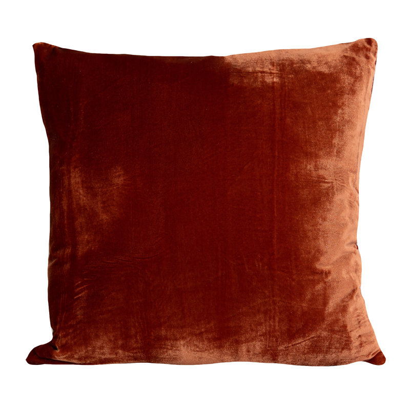 Coussin en velours matelassé Layla 18 x 18, Orangé