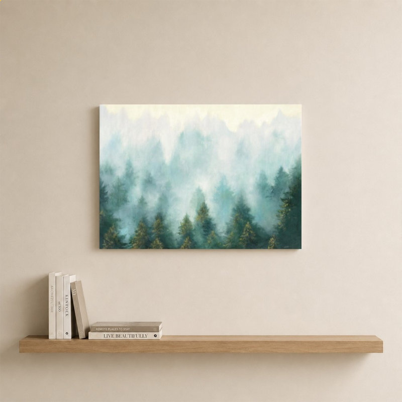«Misty Forest» par Julia Purinton - Impression sur toile, 20" H x 30" W, Does Not Apply