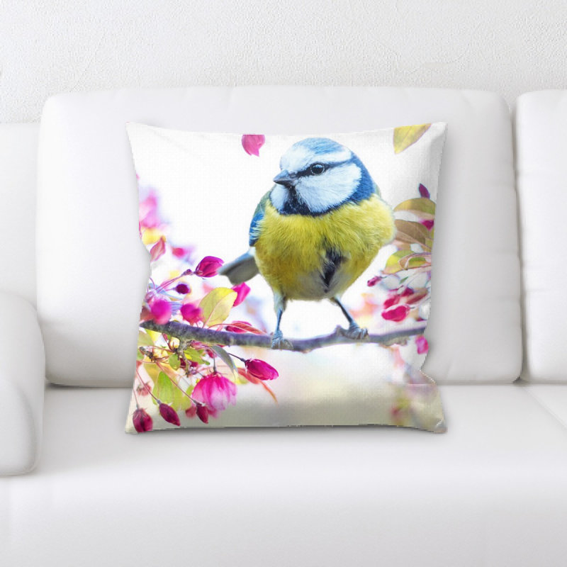 Coussin décoratif oiseau spring