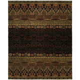 Donrico Hand Knotted Wool Southwestern Area Rug in Black