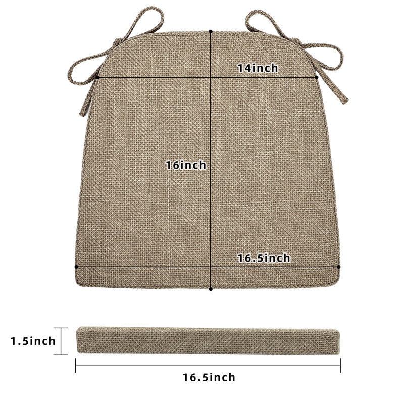 Indoor 1.5'' Dining Chair Chair Pad, Brown Polyester Blend