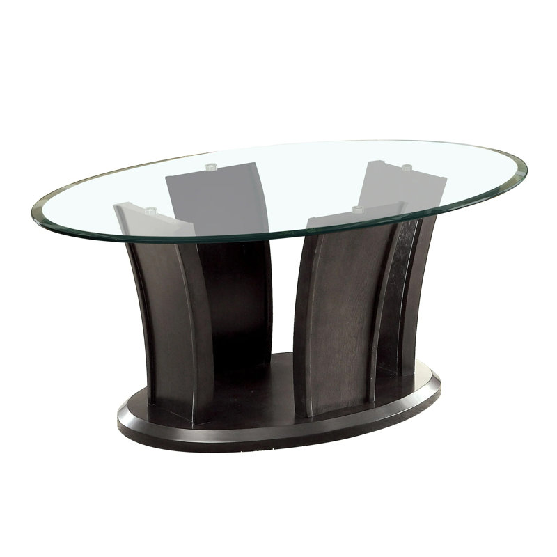 Table basse contemporaine Manhattan - Cerisier brun