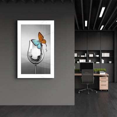 Élégante peinture murale en verre trempé de 13,8 po x 21,7 po | 100% verre trempé, épaisseur: 0,16 pouce | Imprimé UV pour des couleurs éclatantes | Parfait pour la décoration intérieure, le salon et les espaces de bureau