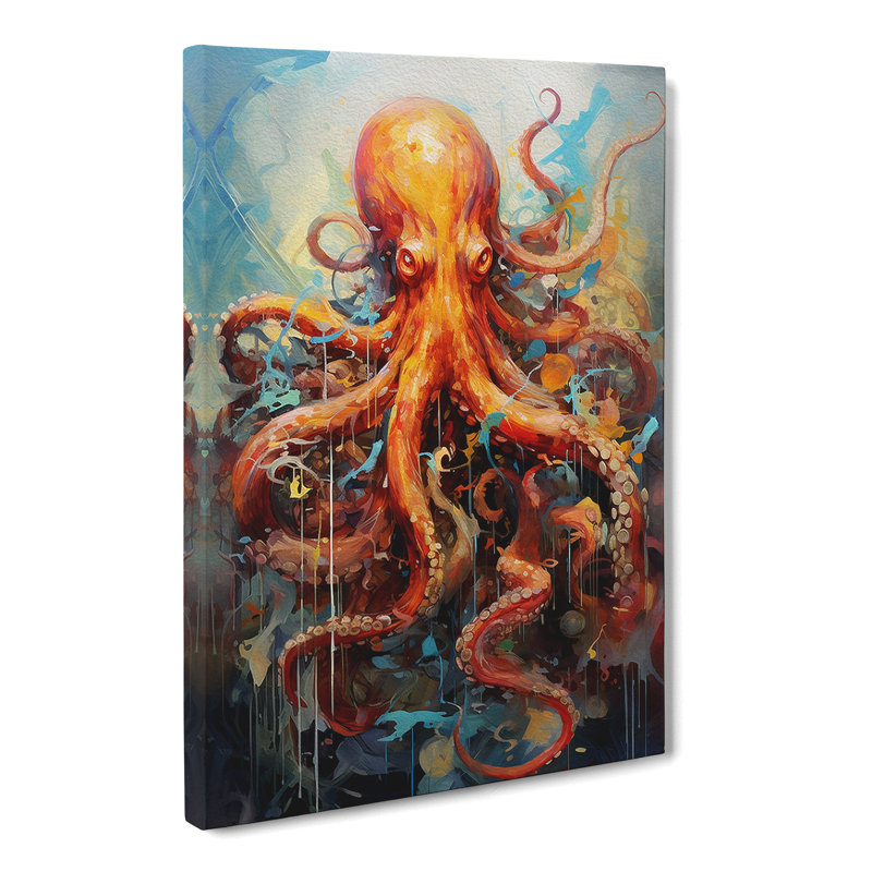 Octopus Expressionism Art - Wrapped Canvas, 76cm H x 50cm W x 3cm D