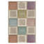 Tapis géométrique en polyester tissé à la machine beige / mauve / vert-923675169