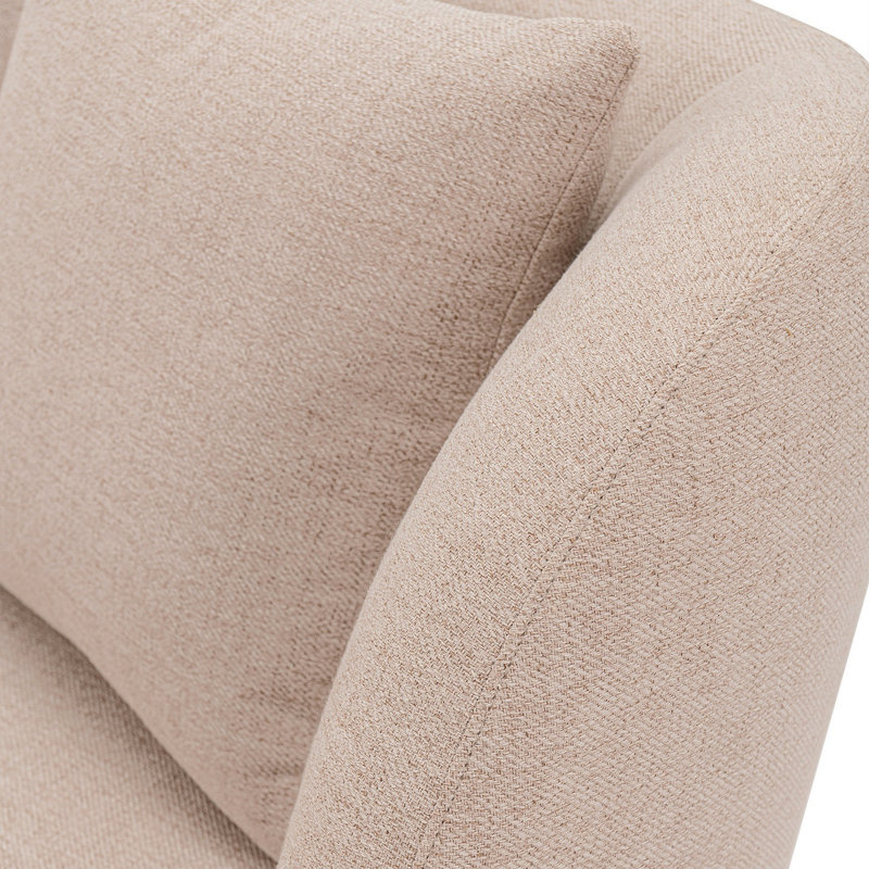 Siri 93'' Modern Polyester Blend Upholstered Pine Wood Sofa in Wheat, Wheat 100% Linen