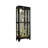 Flagg Lighted Gallery Style 5 Shelf Curio Cabinet in Onyx Black
