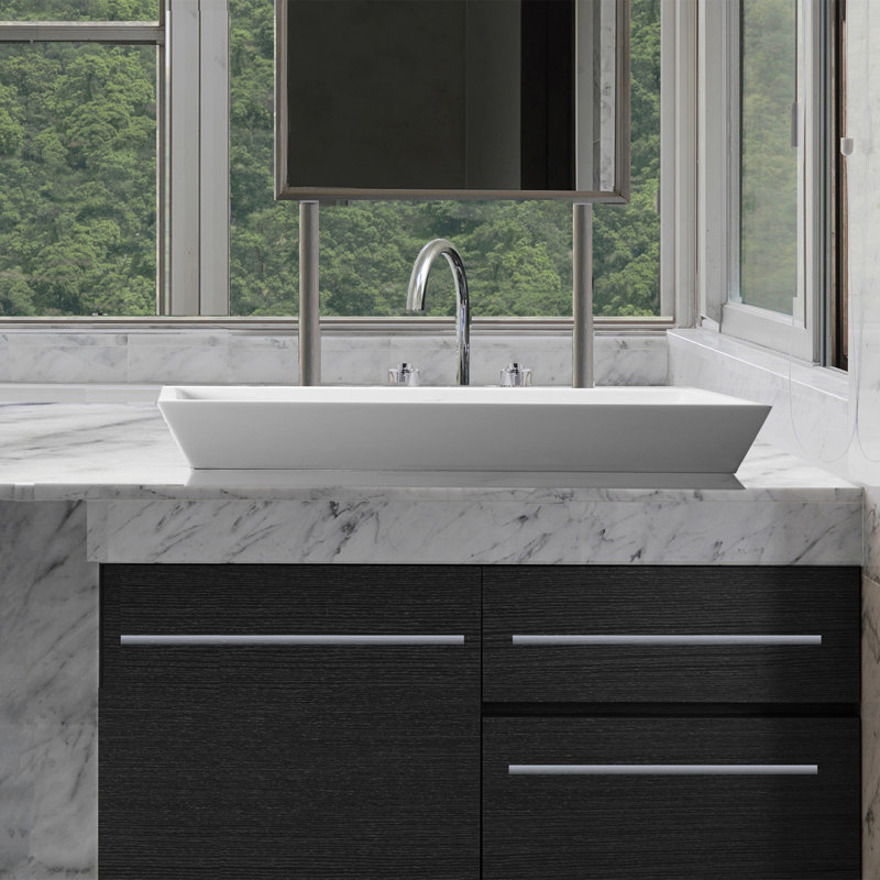 MTI Petra 5 47.5" Undermount Bathroom Sink, Matte White
