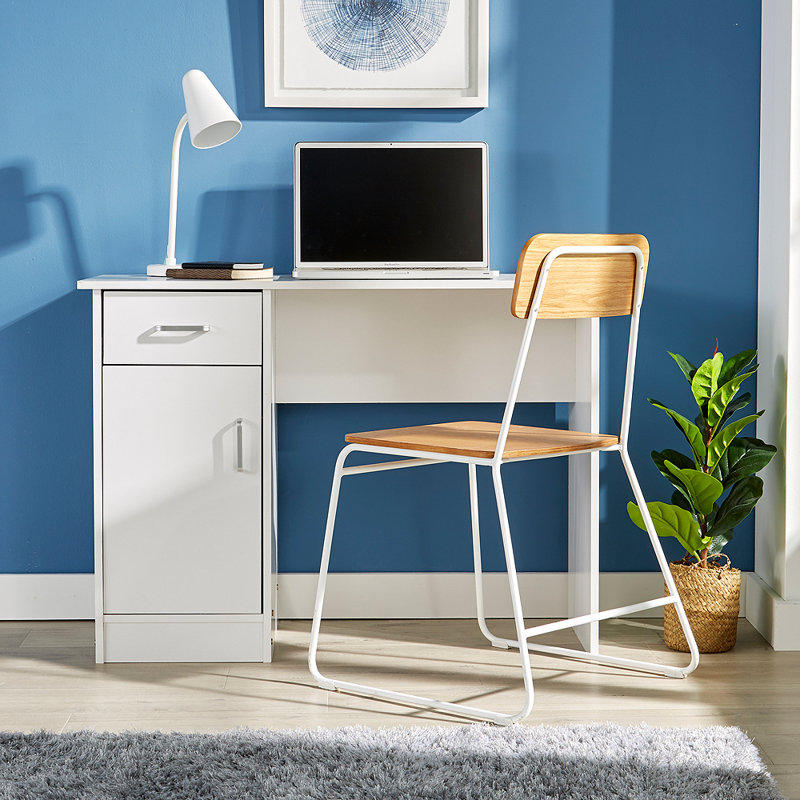 Stefanski 1 Drawer Computer Storage Cupboard Desk, White