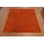 Tapis carré orange en laine orange de style Gabbeh 12 x 12