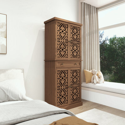 Storage Cabinet with 4 Door, 1 Drawer and 4 Adjustable Inner Shelves by Bungalow Rose