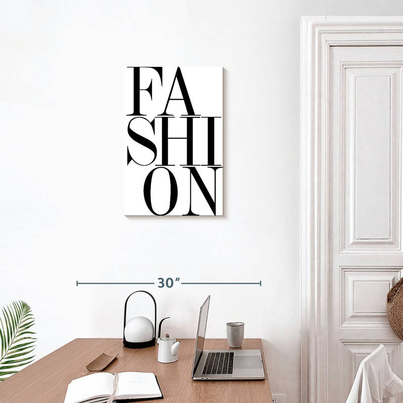 Impression sur toile, typographie tendance, H 24 po x l 16 po x P 1,25 po