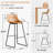 Bar Stools of 2/3/4, 26/30 Inch Counter Height Barstools with Back Faux Leather Bar Height Stools for Kitchen Island Counter-1812814388-1812814385-1812814387
