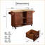 Porte-épices / porte-épices portatif 54 pouces avec abattant, 3 tiroirs Kitchen Kitchen | Brun | Panneau de particules