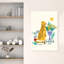 Assis et plantes tropicales Guépard - Affiche murale moderne et vibrante représentant un animal abstrait et la nature-631208221