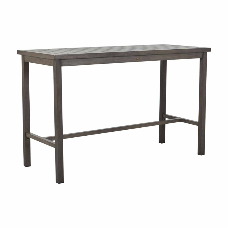 Club Aluminum Outdoor Bar Table, Slate Gray