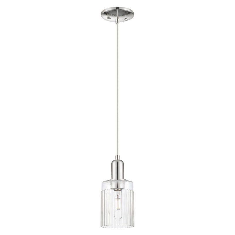 Arcadia - Hadley - Mini-luminaire suspendu à cordon 5 lumières 1 po, Clair, Nickel poli