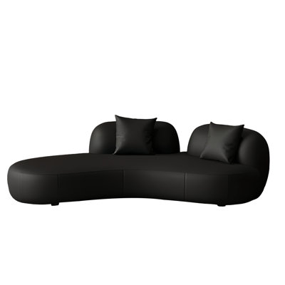 Black solid wood sofa