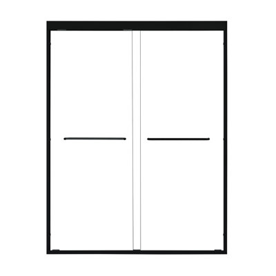 Ennis 60" W x 76" H By Pass Framed Shower Door with Clear Glass