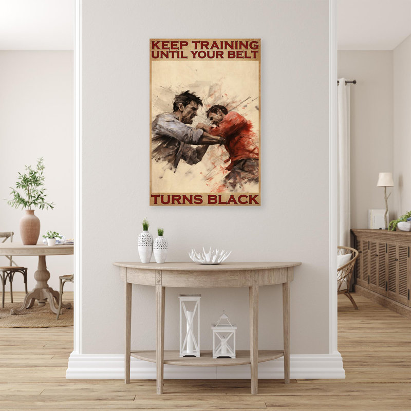 «Keep Entraînement Jusqu'à Votre Ceinture», reproduction sur toile, H 14 po x l 11 po x P 1,25 po