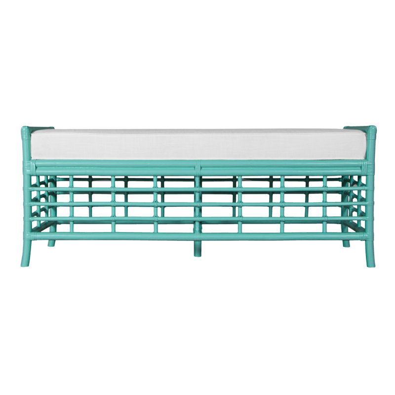 Luna Upholstered Bench, Turquoise