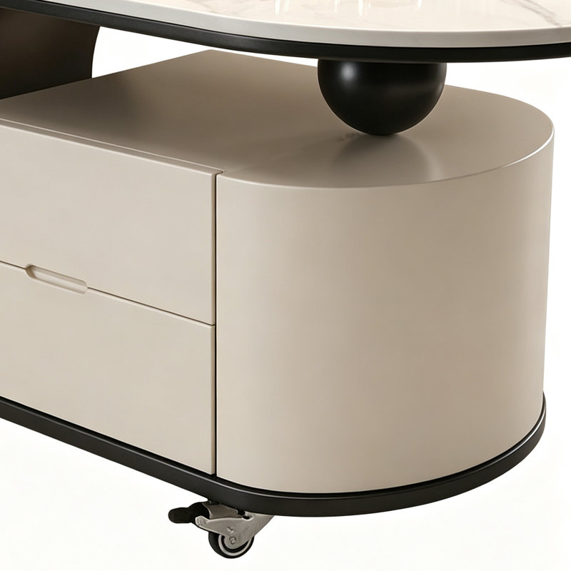 Holub, H 17,71 po x l 35,43 po x P 17,71 po, White; Grey/Black/White, Marbre