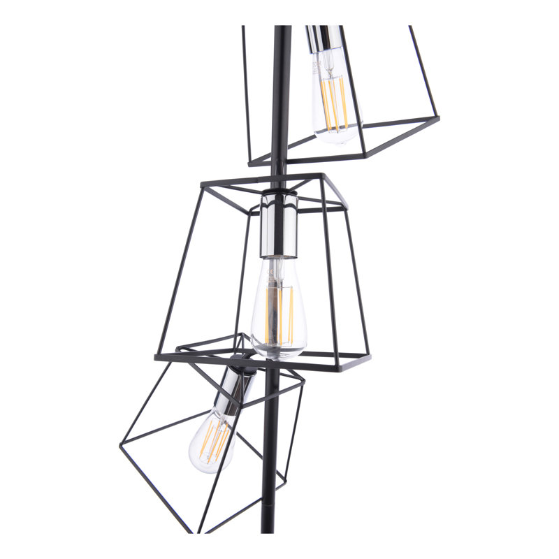 Chrisholm 180cm Column Floor Lamp, Polished Chrome