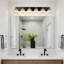 Luminaire de salle de bain en cristal 6 lumières, éclairage mural moderne or noir avec finition polie, compatible avec les ampoules E26, installation facile