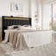 Base de lit tapissier moderne avec lumières DEL RVB, station de charge et tête de lit géométrique à oreilles-1235960751-1235960723