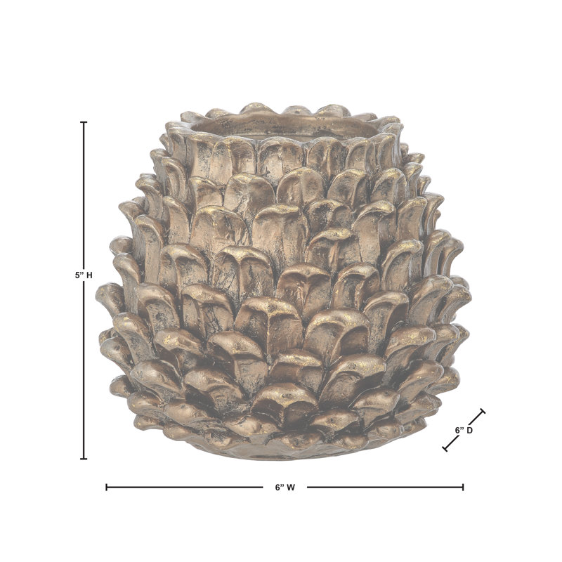 Porte-bougie en résine 5 po Pinecone
