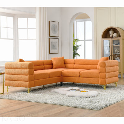 81.5" Oversized Corner Sofa - L-Shaped, 5-Seater, 3 Cushions - N/A