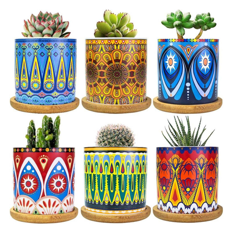 Ensemble de pots en céramique Mandala