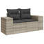  Ensemble de canapé de jardin en rotin PE gris clair, acier thermolaqué grand