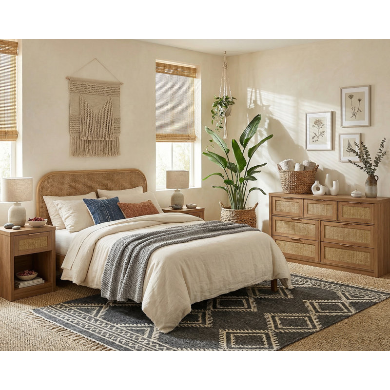 Dearbhaile Dresser & Nightstand Set, Natural Oak