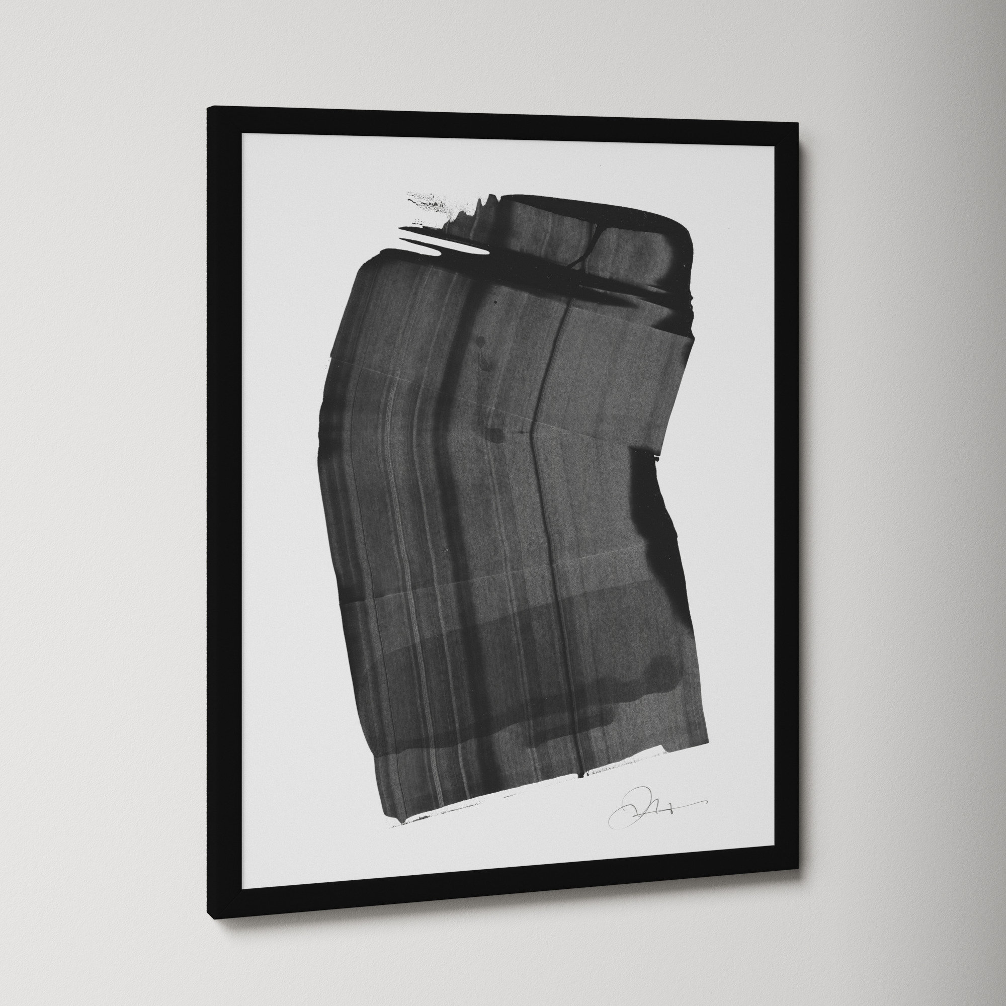 Brushstroke 1 by Jacques Pilon, 30" H x 24" W x 1.25" D, Black