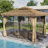 10FTx12FT Outdoor Patio Gazebo with Double Roofs, Aluminum Frame Canopy with Hawaiian Style Straw, Thatch Roofing, Breathable Netting and Privacy Curtain for Backyard, Garden, Lawn